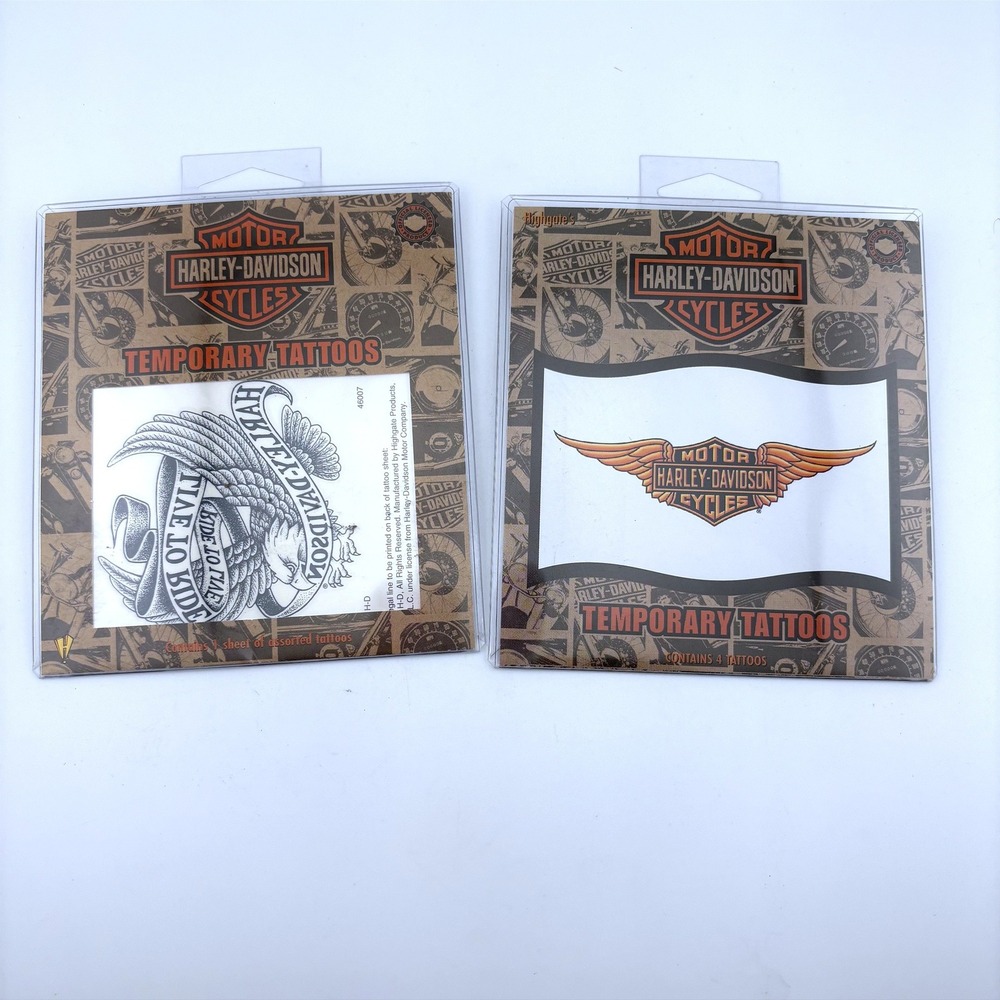 Harley-Davidson Temporary Tattoos 2‎ Pack Eagle Live to Ride Bar & Shield Logo